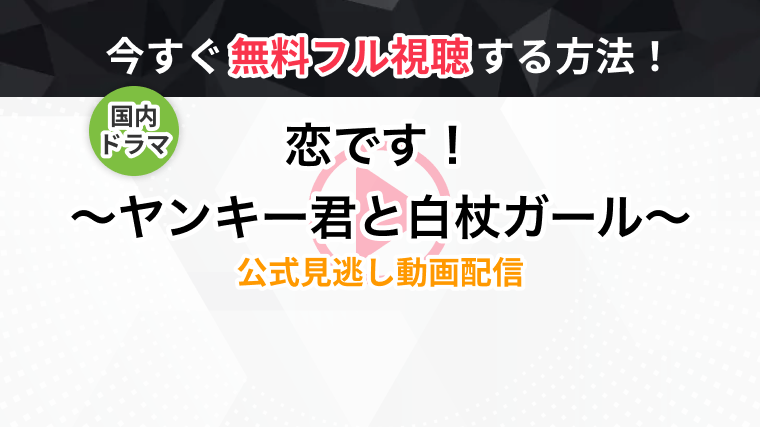 ドラマ 恋です ヤンキー君と白杖ガール の全話無料動画 見逃し再放送を視聴できる配信サービスまとめ トラブルブック